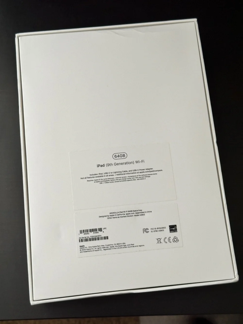 Apple iPad Box Only 9th Generation
